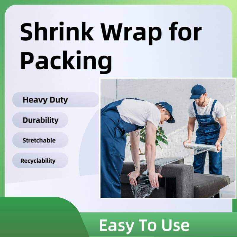 Stretch Wrap Roll Heavy Duty Plastic Moving Wrap 11.8" X 500FT