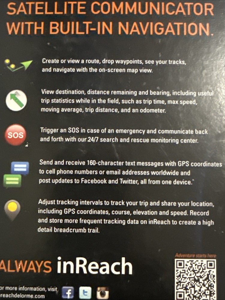 Garmin/Delorme Inreach explorer (open Box)