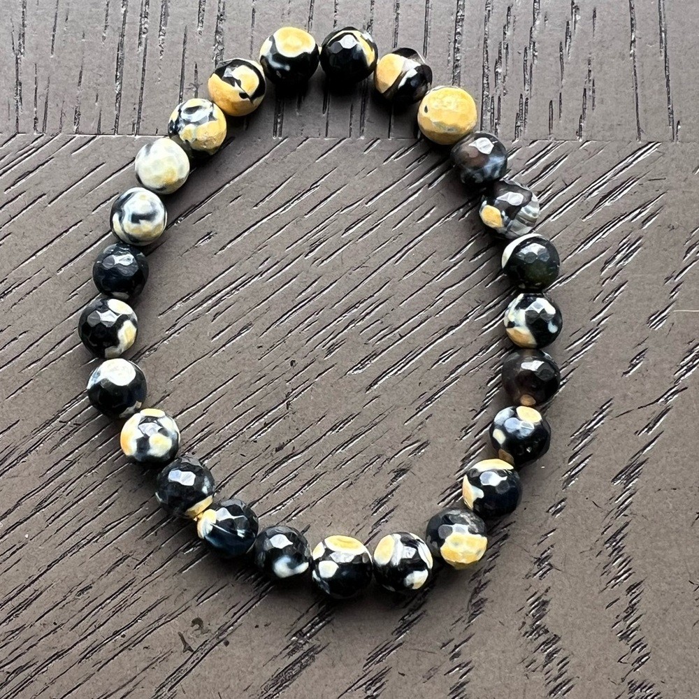 Yellow orca agate bracelet 8mm