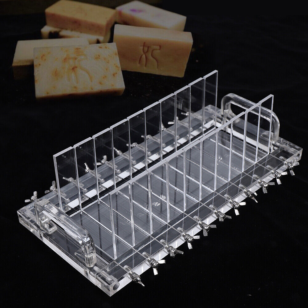 10 Compartments Acrylic Soap Cutter Adjustable Thickness Handmade Soap Cutter