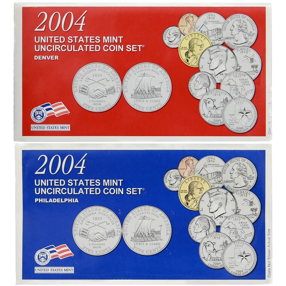 2004 Mint Set Original Envelope 22 BU US Coins