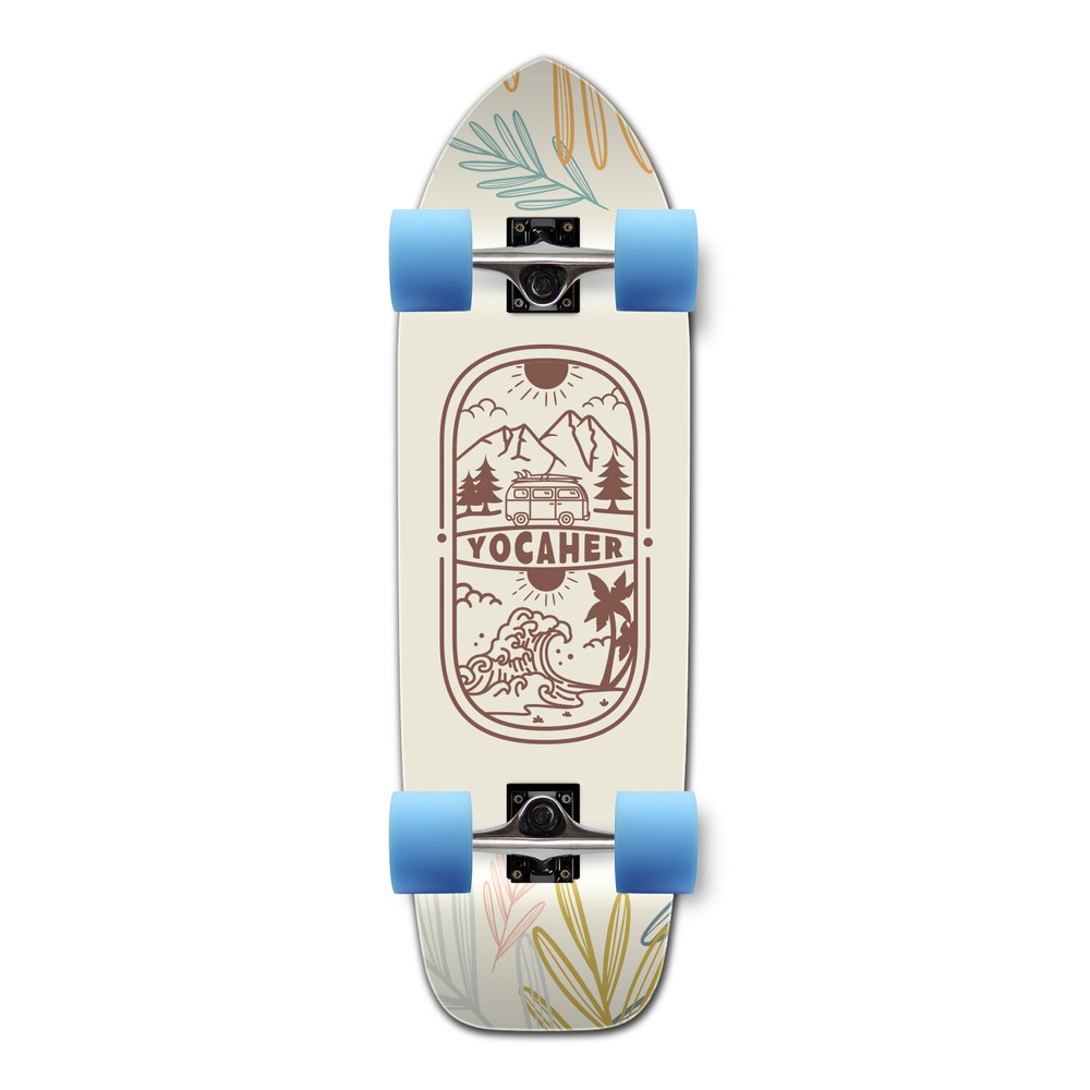YOCAHER Longboard Complete - Earth Series - Adventure Colored
