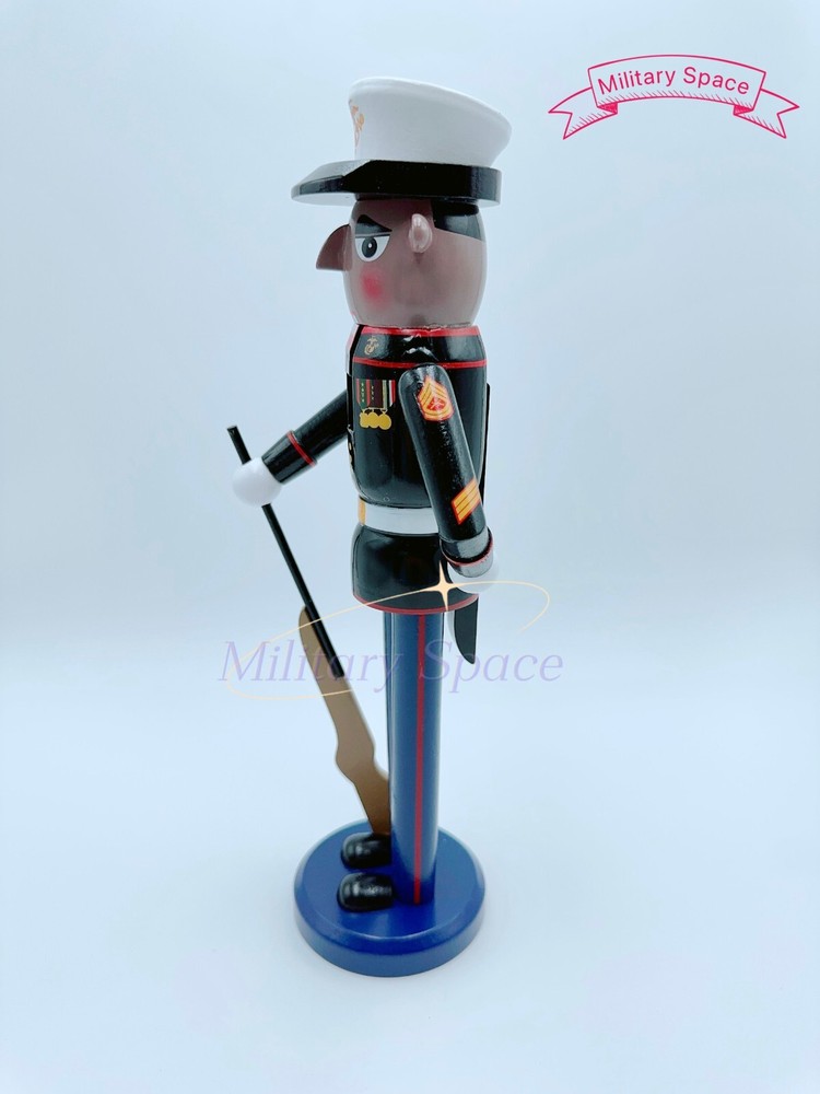 MARINE CORPS 12" NUTCRACKER AFRICAN AMERICAN "PARADE REST"