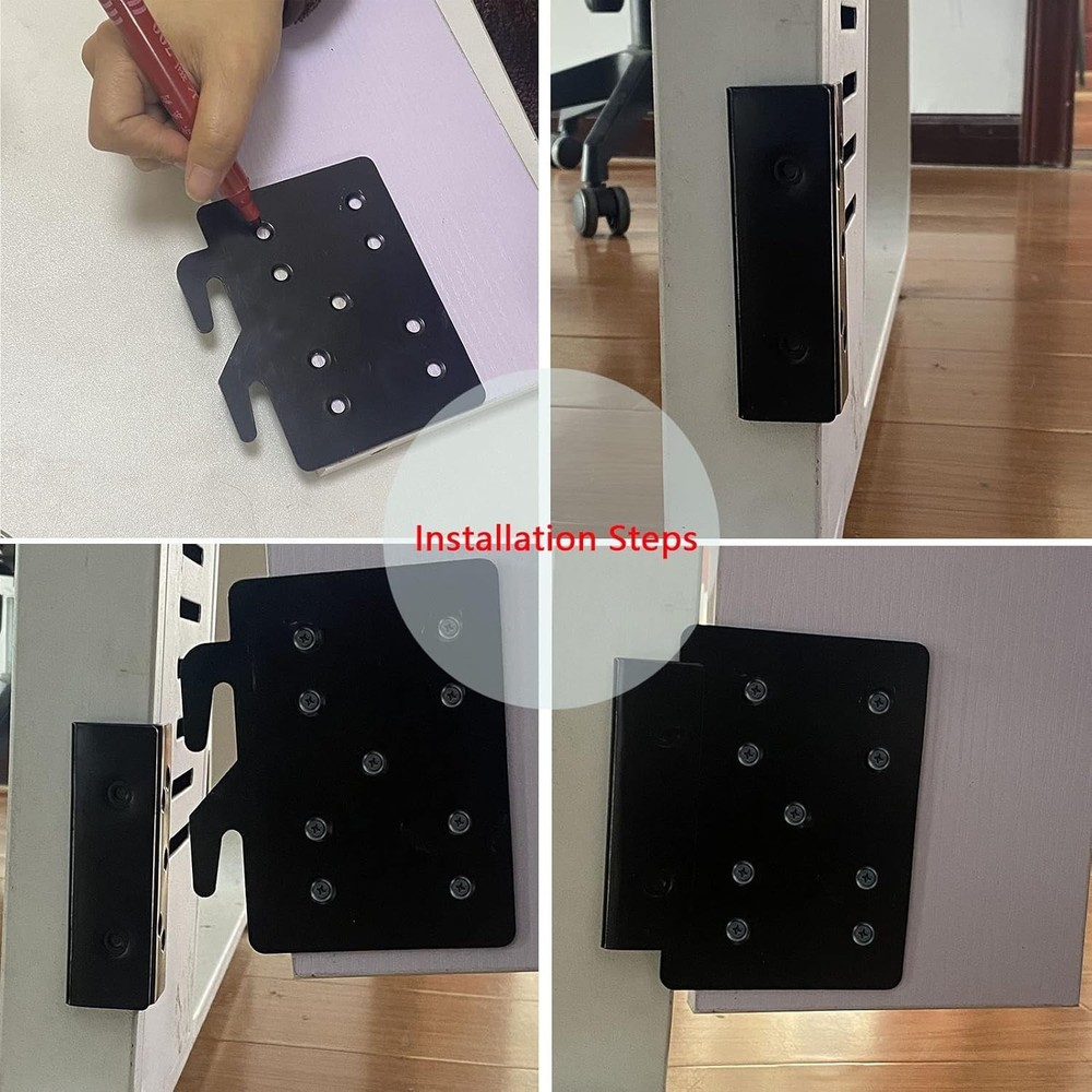 Bed Frame Post Double Hook Slot Hardware Attachment Bracket，Bed Rail Hooks Cold