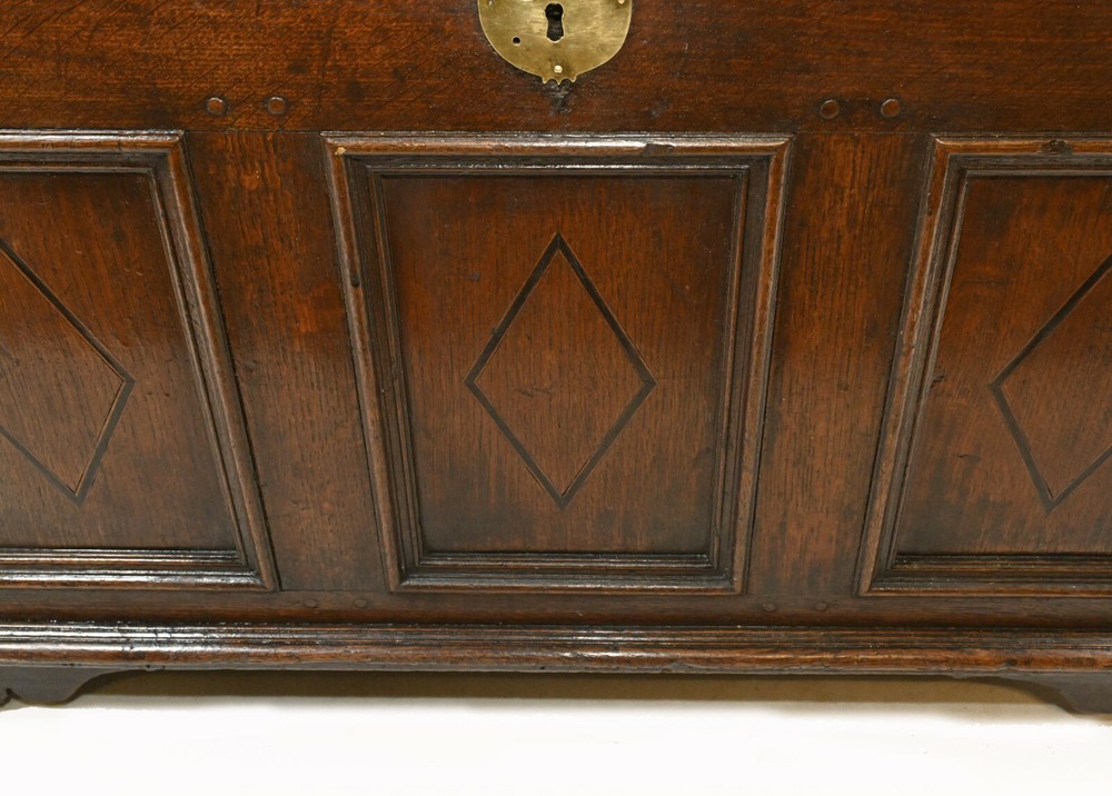 Antique Oak Coffer Chest 17th Century Box
