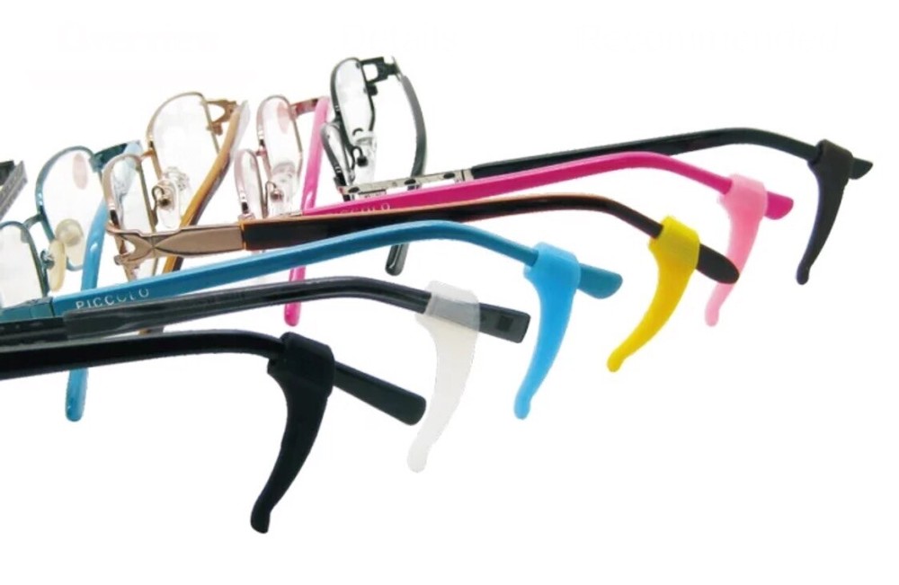 Soft Silicone CLEAR and BLACK Temple Tips - Ear Hook Retainers for Eyeglasses
