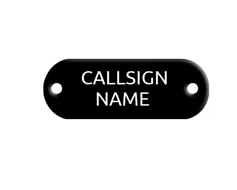 Personalized Laser Engraved with CALLSIGN & NAME Tag (Black Anodized)