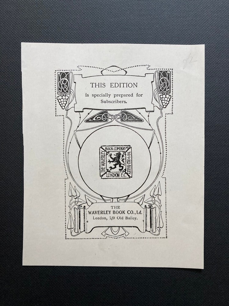 Waverley Book Plate for subscribers paper bookplate