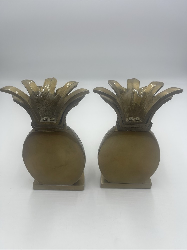 Brass Pineapple Bookends Pair