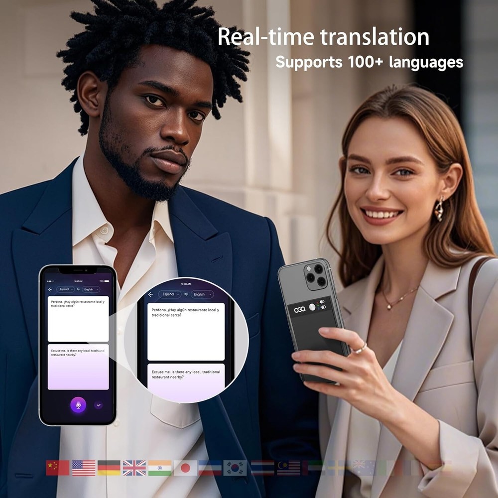 OEQ AI Voice Recorder, 64GB AI Speech Processor with Simultaneous Interpretation