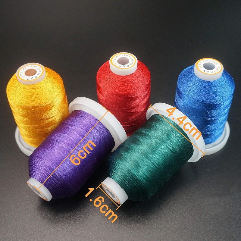 64 Spools 1000M (1100Y) Polyester Embroidery Machine Thread Kit for Professional