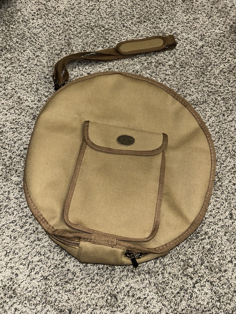 McBride Tan Fur Lined buffalo drum case with 5 mallets bundle