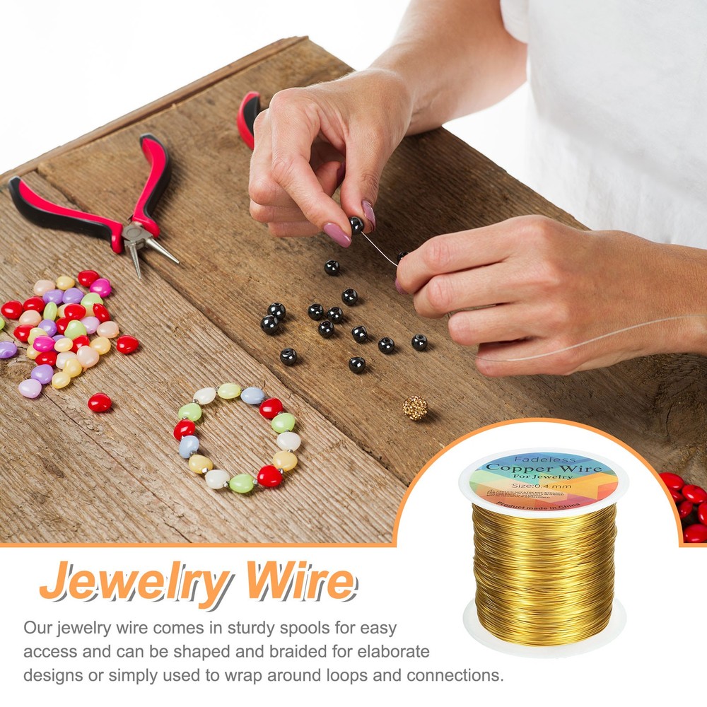 wire 328ft 26 Gauge Copper Craft Wrapping Wire, Gold