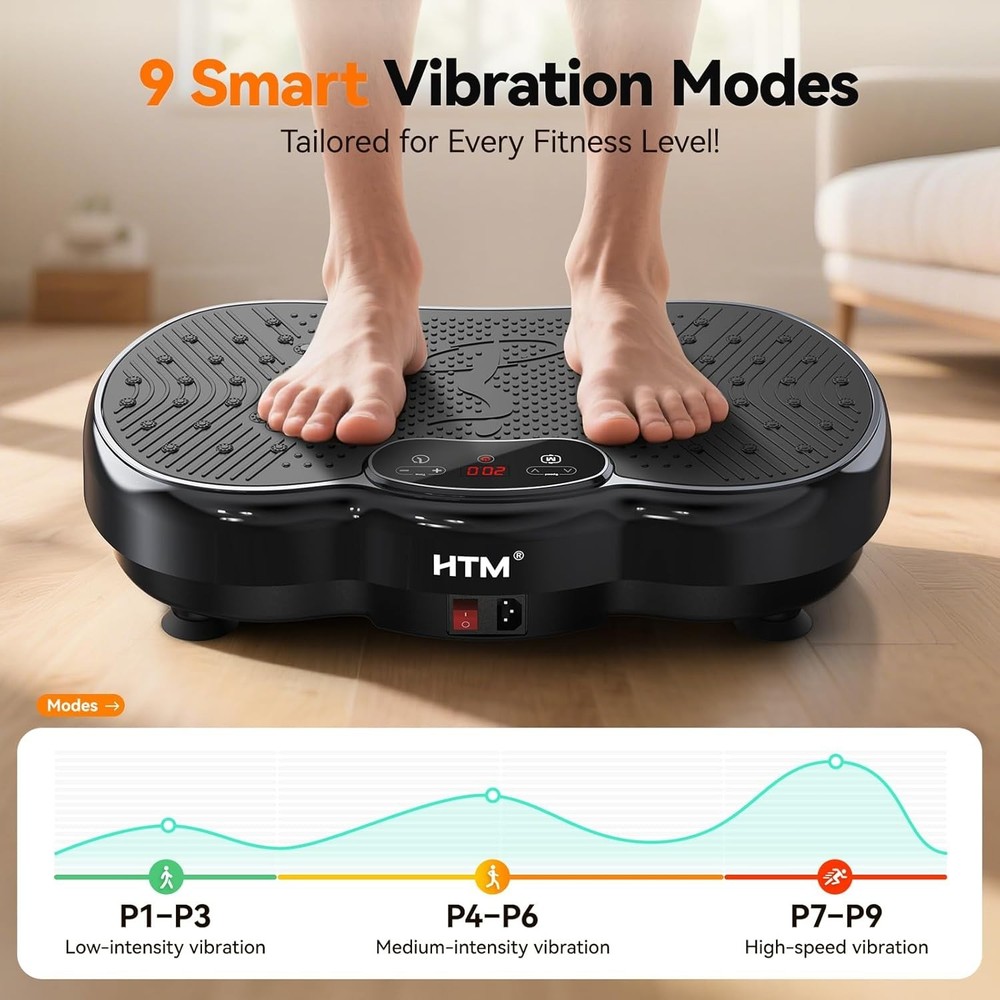 Vibration Plate Exercise Machine Power Vibrate Stand Shake Board 350lbs Capacity