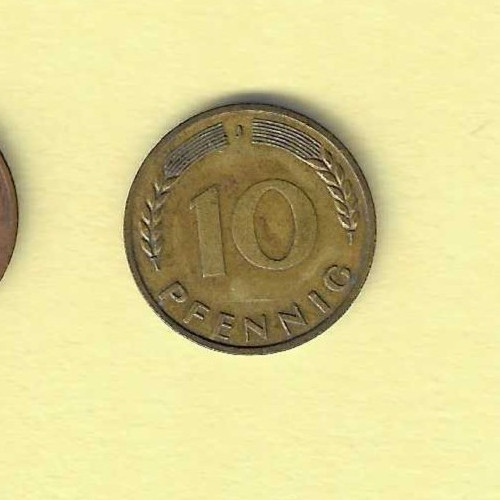 1950J German 10 Pfennig EF.45