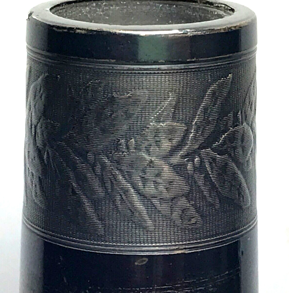 French Silver Wreath Decoration Etched Bottle Decanter NO STOPPER