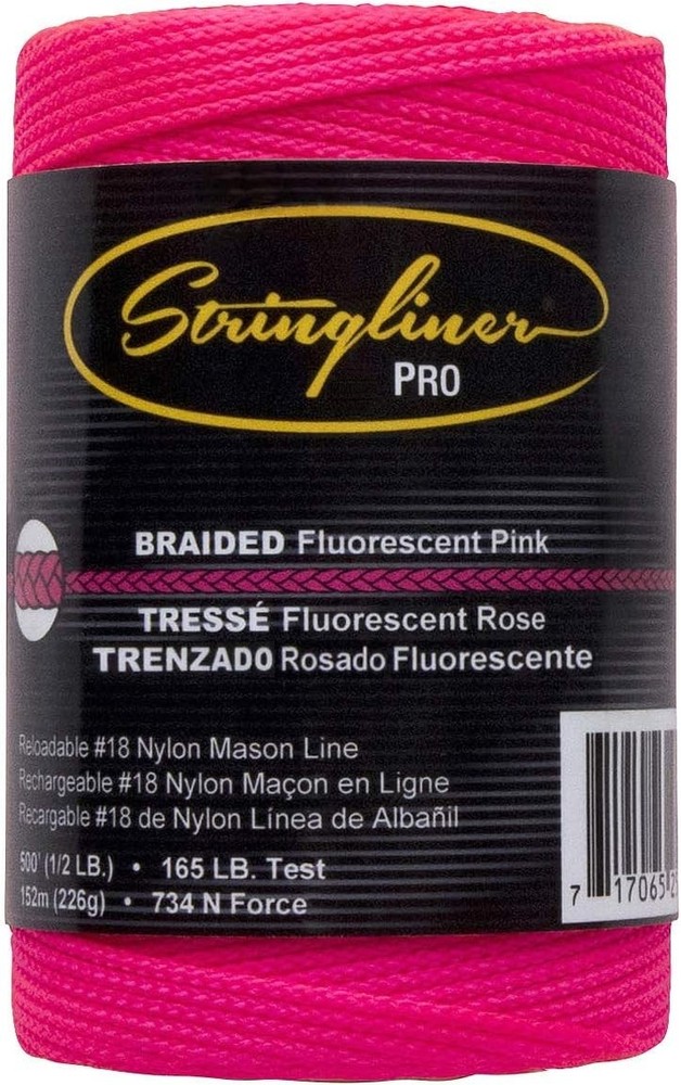 6-Pack Pink Braided Mason Line Replacement Roll 500'