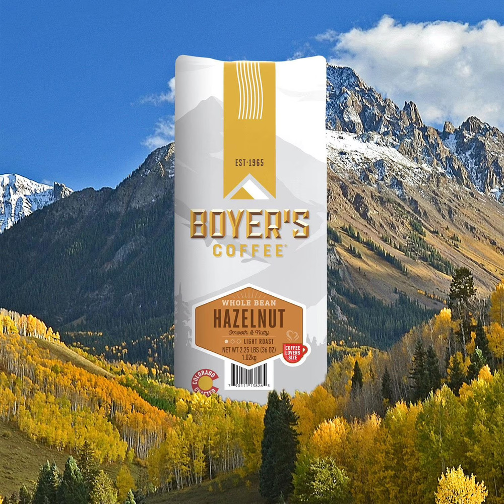 Boyers Light Roast Whole Bean, Hazelnut, 36 Oz.