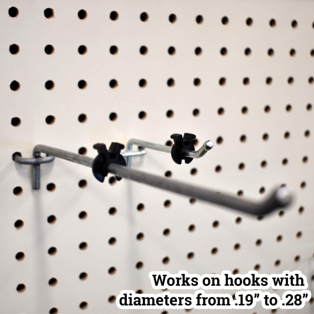 Black Peg Hook Stoppers, Squeeze & Pinch Inventory Control Clips to Help Keep Me