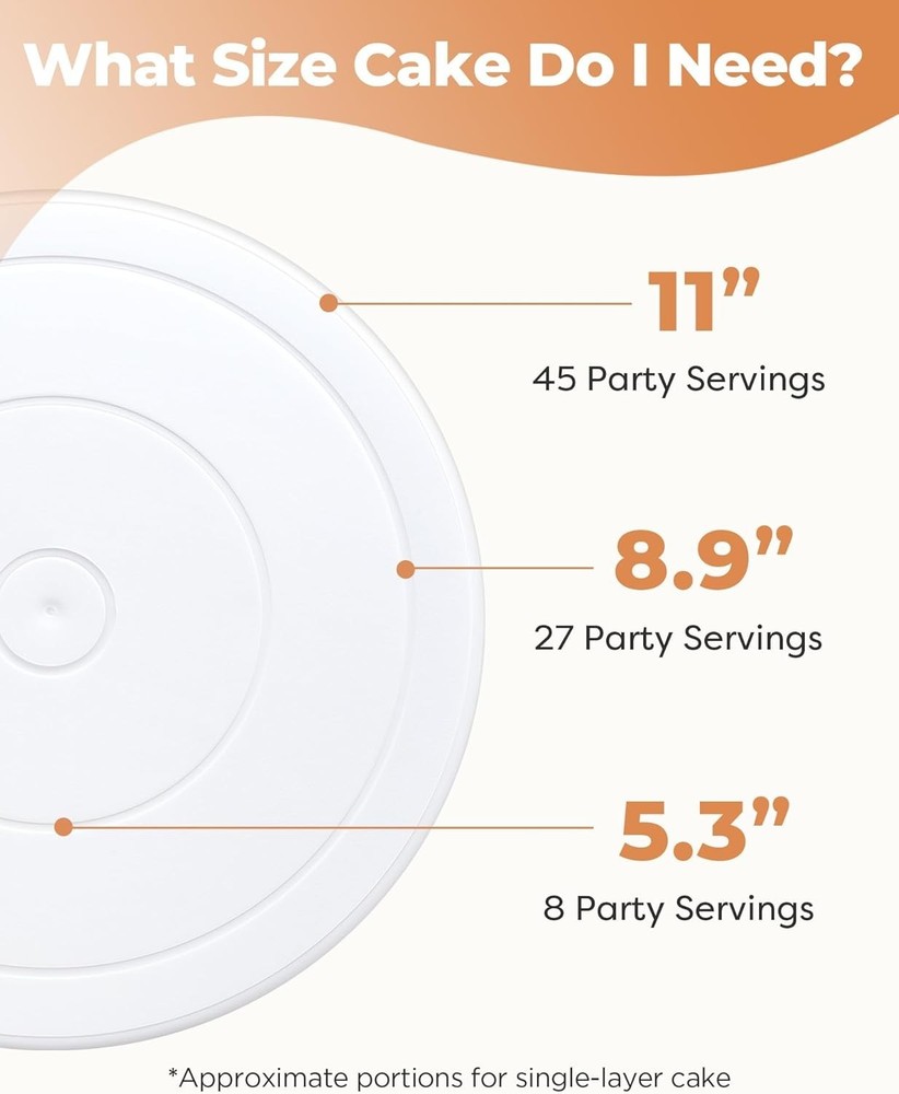 Elevate Your Baking: 11-Inch White Rotating Cake Turntable for Easy Decorating