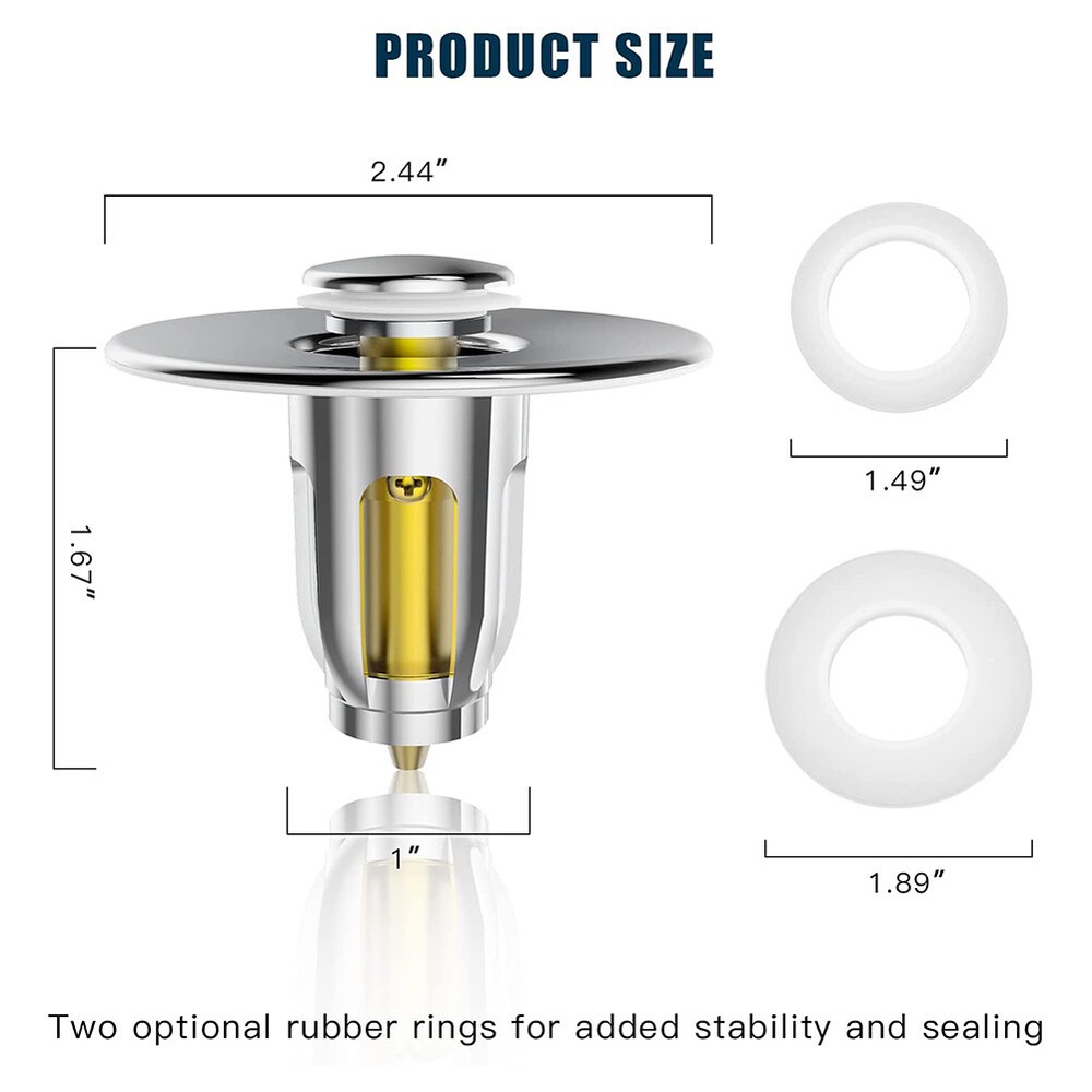 Universal Pop Up Drain Filter WashBasin Core Bounce Bathroom Sink Plug Stopper