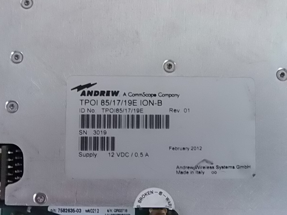 Andrew/CommScope TPOI 85/17/19E ION-B Multiband RF Interface for Cell 8 AWS PCS