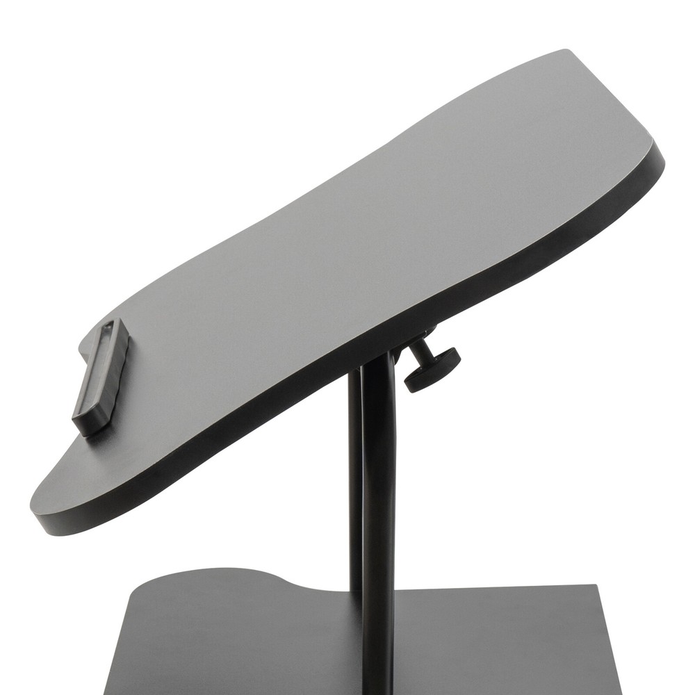 Height Adjustable Mobile Laptop Podium with Tilting Top & Storage Cabinet