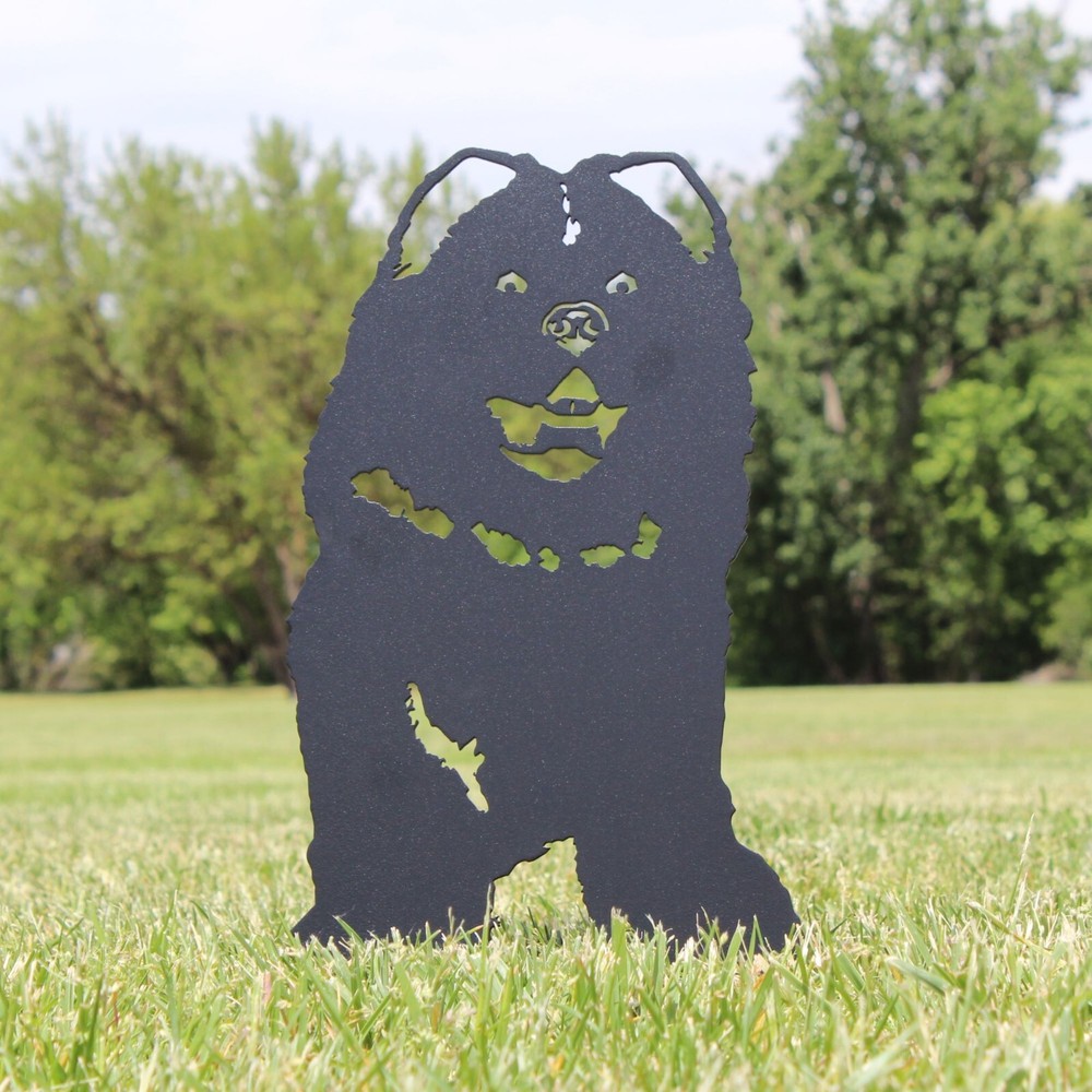 Chow Chow Black Metal Dog Silhouette