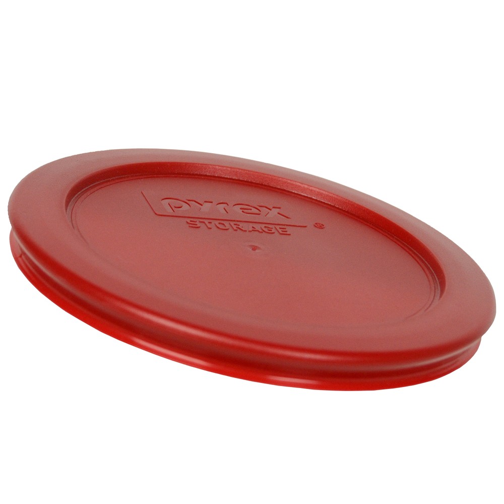 Pyrex 7200-PC Poppy Red Round Plastic Food Storage Replacement Lid (2-Pack)