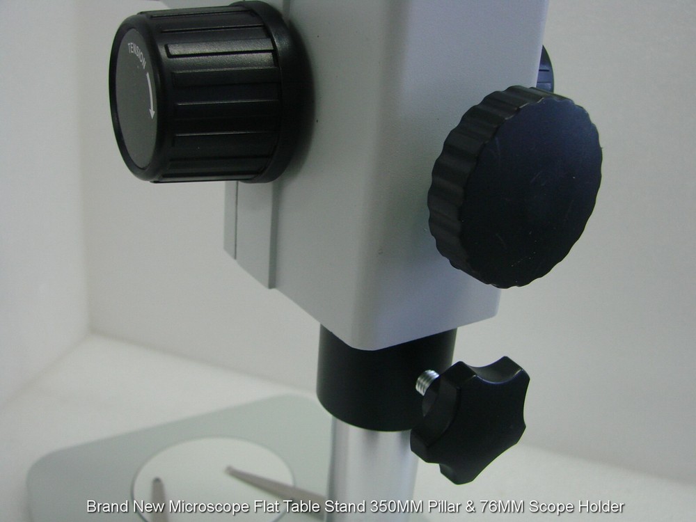 Brand New Microscope Flat Table Stand 350MM Pillar & 76MM Scope Holder