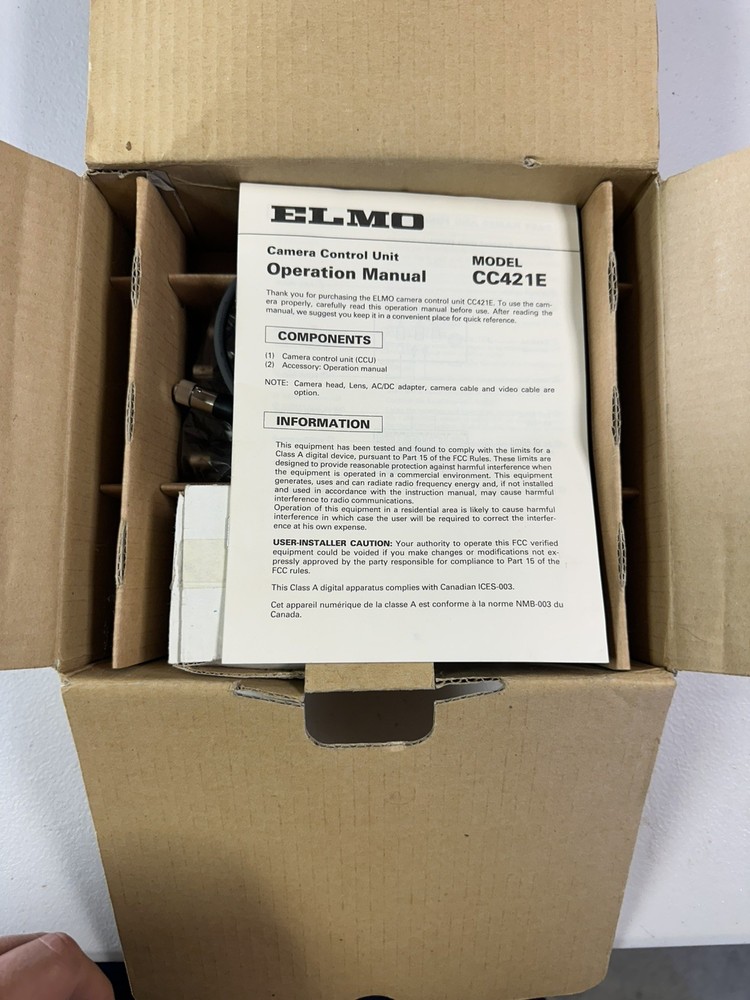 ELMO CC421E CCU Camera Controller/Power Supply, MICRO CAMERA LENS, Cable