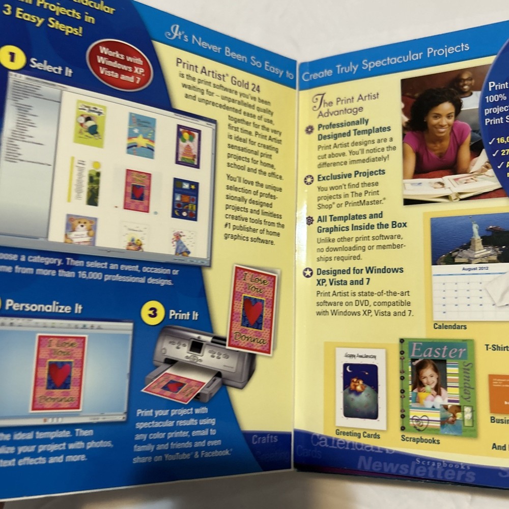 2011 PRINT ARTIST GOLD EDITION PC Computer Home Graphics Software Version 24