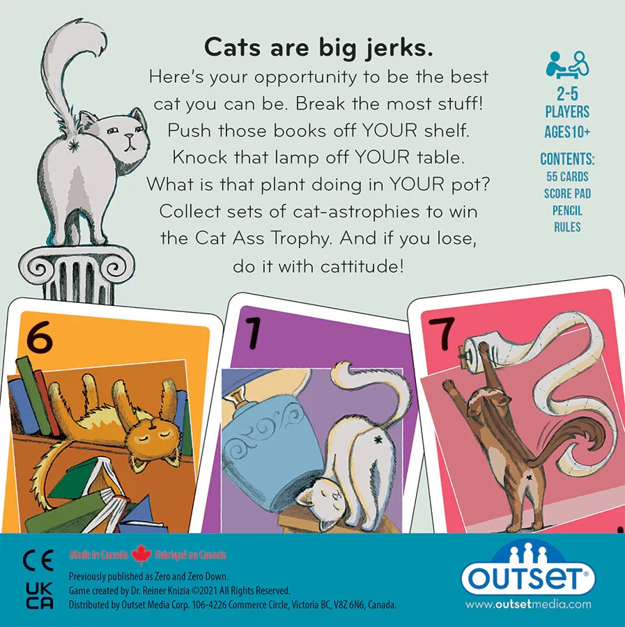 Cat Ass Trophy Card Game Outset New