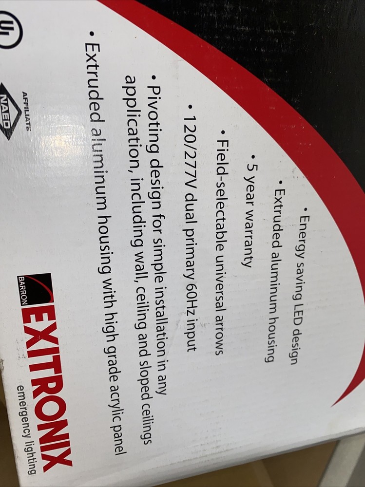 Exitronix UL listed exit sign; Green letters, S902S- WB-SR-GC-BL, SAM