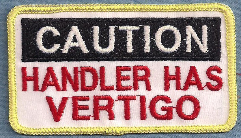 CAUTION HANDLER HAS VERTIGO - service dog vest patch