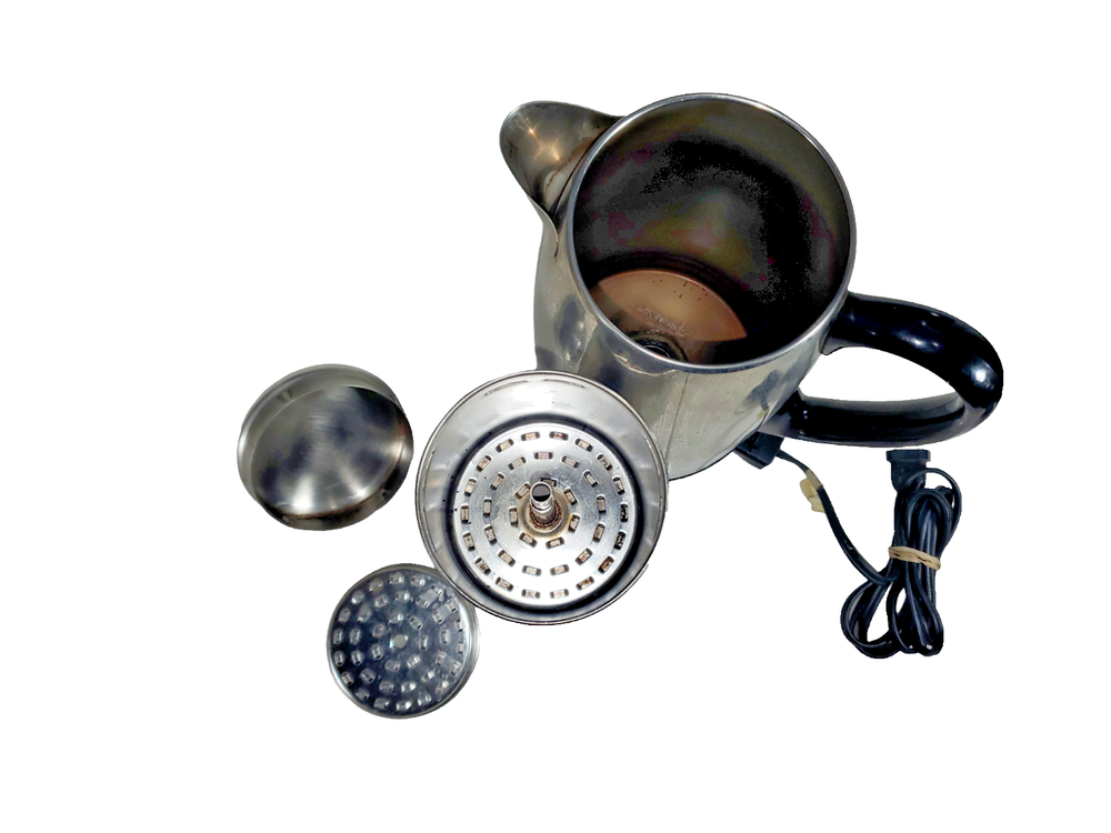 FARBERWARE SuperFast 12-Cup Automatic Percolator Coffee Pot Model 142B Chrome