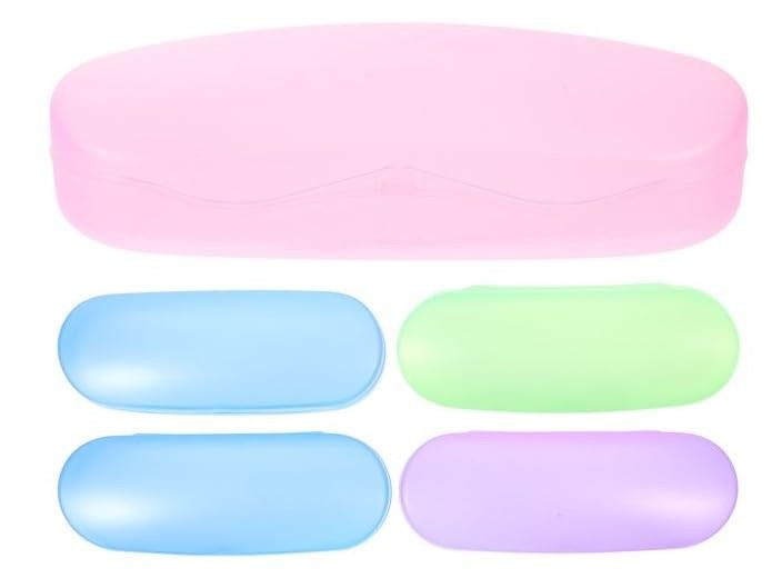 2Pcs Random Color Plastic Eyeglasses Cases Portable Transparent Sunglasses Box