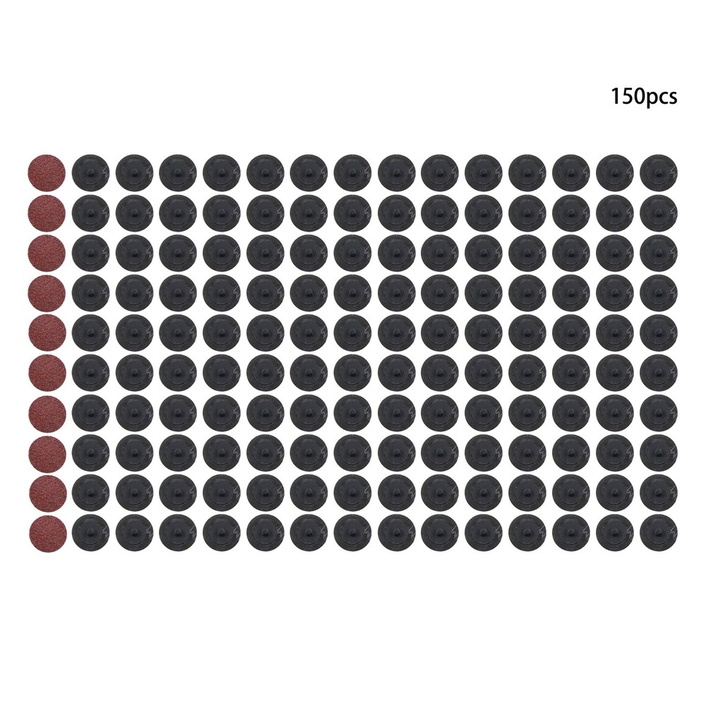150 Pack 2" Roll Lock Die Grinder Sanding Discs 36 Grit Medium Torque Sand Discs