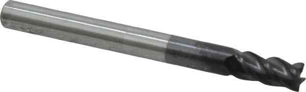 Accupro 3/16" Diam 4 Flute Single End Solid Carbide 0.01" Corner Radius End M...