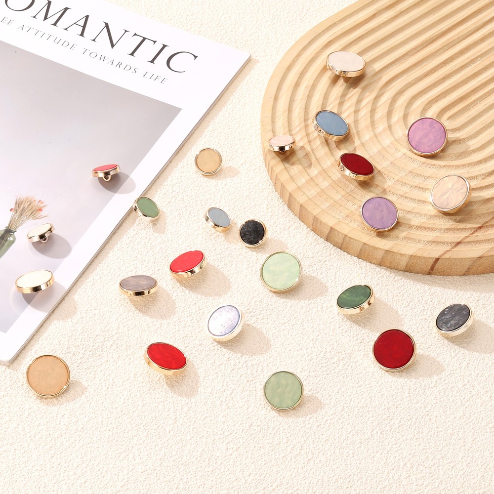 5Pcs Round Button, 23mm/0.9" Resin Decorative Pattern Button, Beige