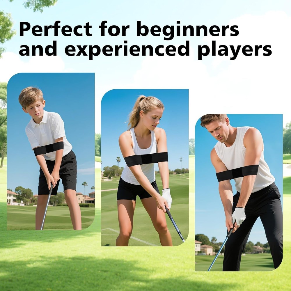 2 Pack Golf Swing Training Aid Swing Correcting Arm Band for Muscle Memory & Bod