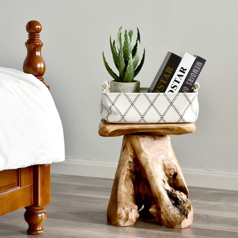 Natural Cedar Stump Stool, 14" End Table, Live Edge Side Table, Plant Stand, ...