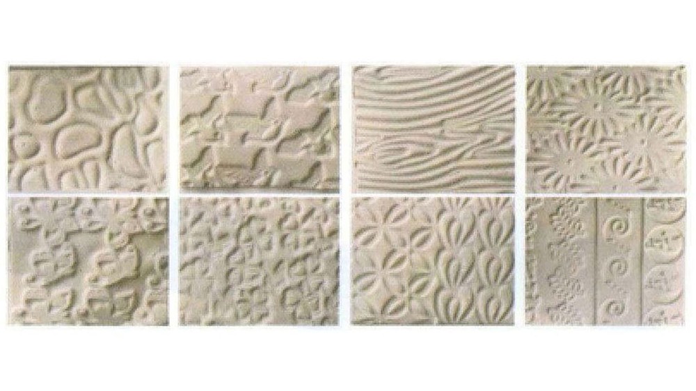 PMC Silver Clay Textured Titles, 8 Embossed Plastic Patterns Pack
