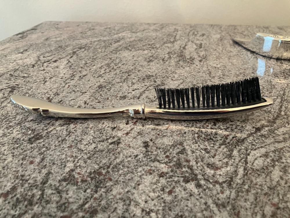 SILVER VICTORIAN TABLE CRUMB CLEANING SET, VINTAGE