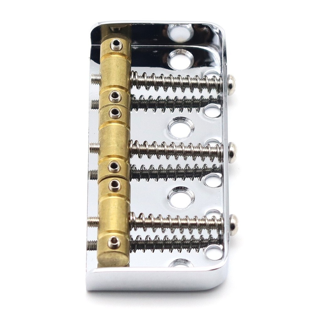 Fixed Short Bridge Brass Compensated 3-Saddle for Tele Electric Guitar Silver