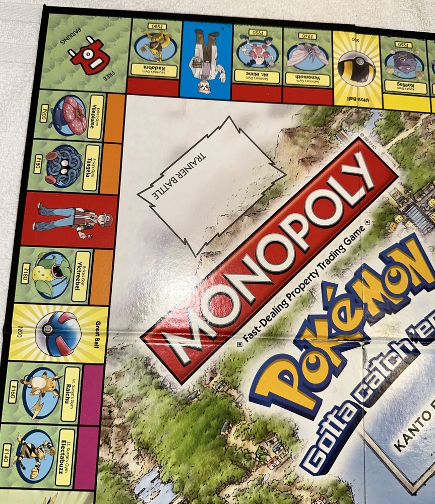 2014 Pokémon Monopoly Replacement Piece Game Board Only