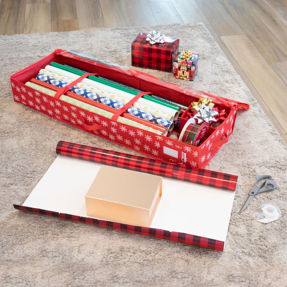 Premium Wrapping Paper Storage Container -Durable Material 600D tear-proof - ...