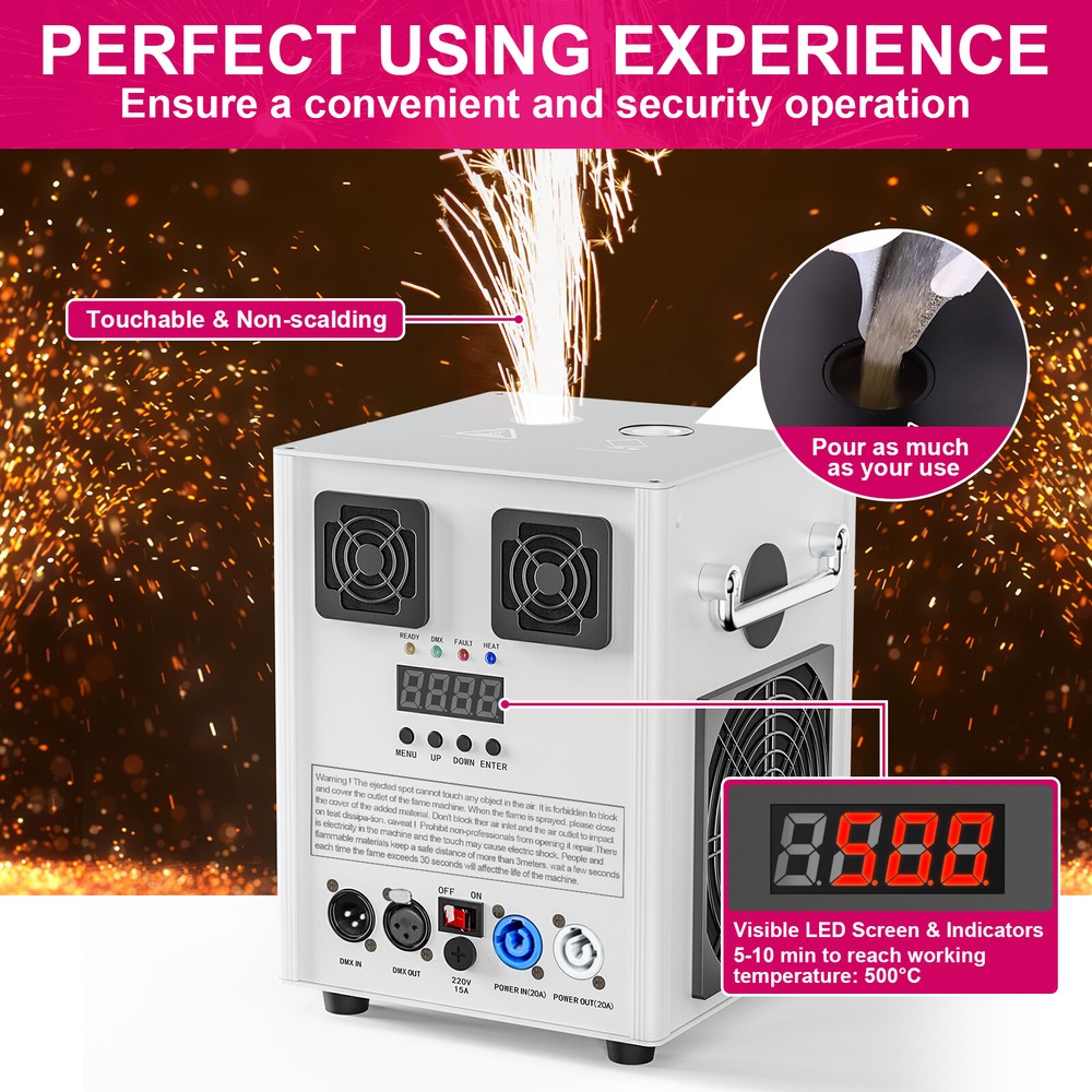 2Pack Cold Spark Machine 700W Stage Effect DMX Firework DJ Event Party Wedding
