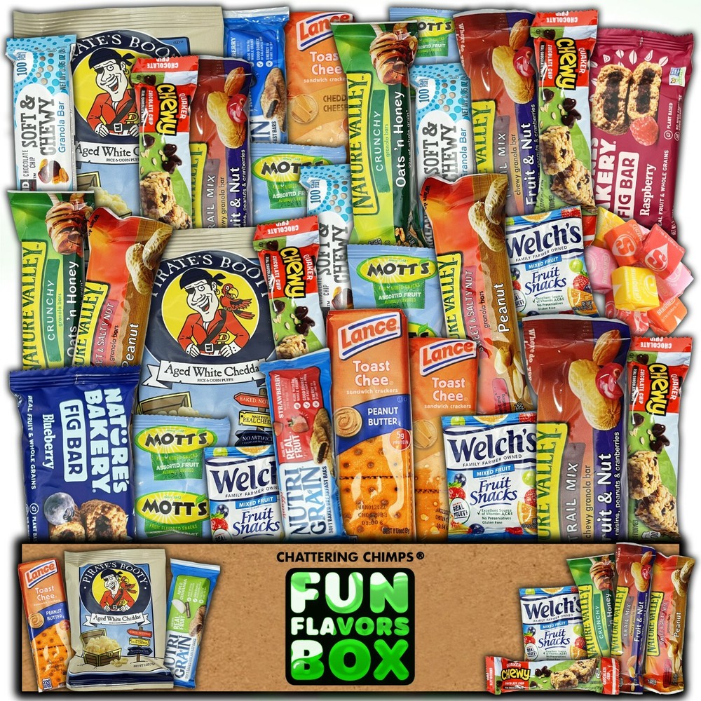 Healthy Snack Box, Fruit Snacks, Granola Bars, Crackers, Nuts (45 Count) Sampler