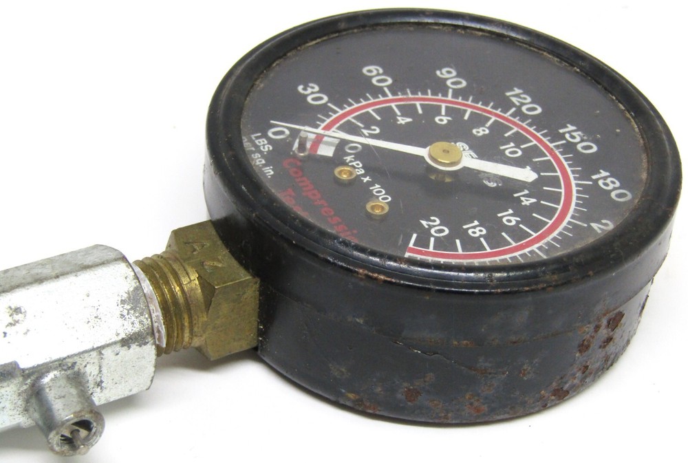 Vintage Sears and Roebuck Compression Tester Gauge with Quick Coupler.